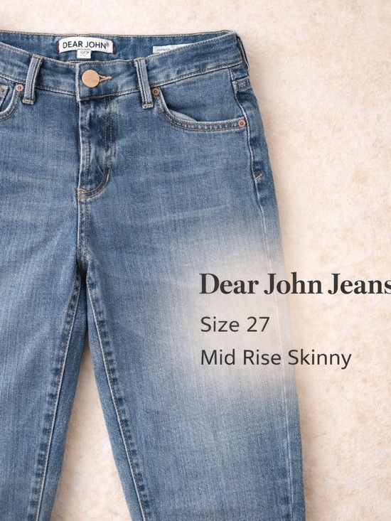 Dear John Denim - Dear John Jeans Womens 27 Mid Rise Skinny Stretch Medium Wash Denim